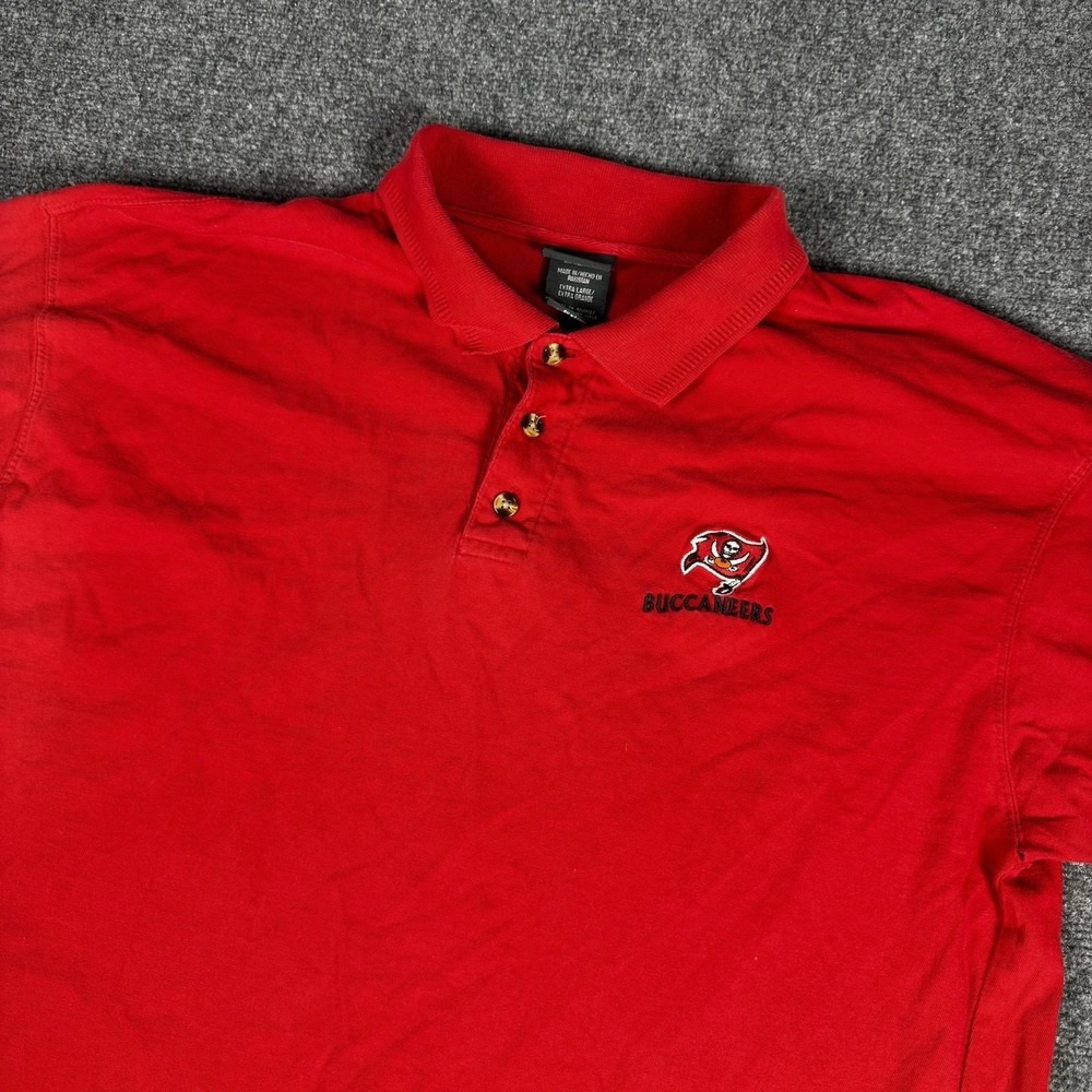 Tampa Bay Buccaneers‎ Polo Shirt Mens Y2K Red The Edge XL